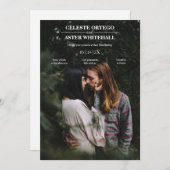 Modernes, einfaches, weißes Foto mit dunklem Text Einladung (Vorne/Hinten)