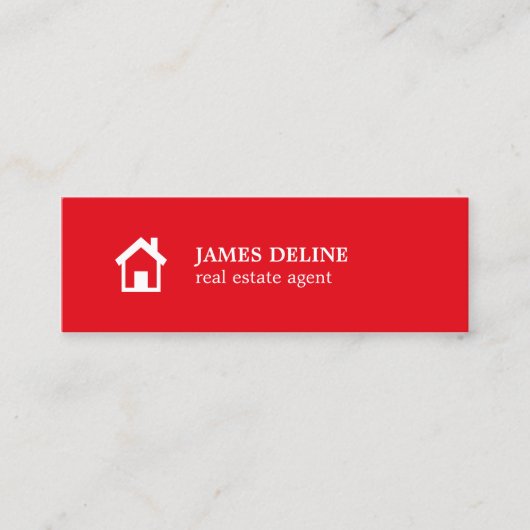 Modernes, einfaches, weißes Haus Realtor Mini Visitenkarte (Vorderseite)
