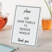 Modernes, einfaches, weißes Makeutuchtuchzeichen Sockelschild (In Situ)