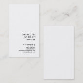 Modernes einfaches weißes Trendy Minimalistisches Visitenkarte (Vorne/Hinten)