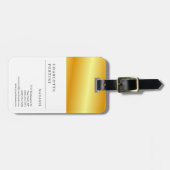 Modernes, einfaches Weißgoldfarben-Minimalistisch Gepäckanhänger (Vorderseite horizontal)