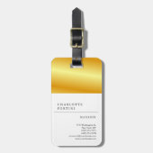 Modernes, einfaches Weißgoldfarben-Minimalistisch Gepäckanhänger (Vorderseite vertikal)