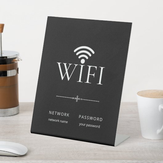 Modernes einfaches WiFi-Netzwerk-Passwort-Schild S Sockelschild (In SItu)