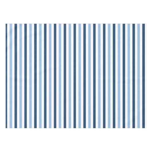 Modernes, einfaches, zweifarbiges blau-weiß gestre tischdecke (Vorderseite (Horizontal))
