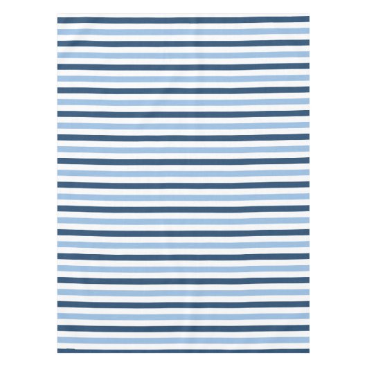Modernes, einfaches, zweifarbiges blau-weiß gestre tischdecke (Vorderseite)