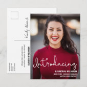 Modernes Einführungslehrer-Foto Ankündigungspostkarte (Vorne/Hinten)