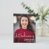 Modernes Einführungslehrer-Foto Ankündigungspostkarte (Stehend Vorderseite)