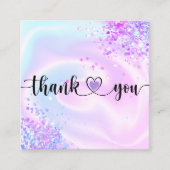 modernes Einhornholograph Vielen Dank für Ihre Bes Quadratische Visitenkarte (Vorderseite)