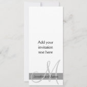 Modernes Einladungs-Monogramm für Hochzeiten Schwa Einladung (Rückseite)