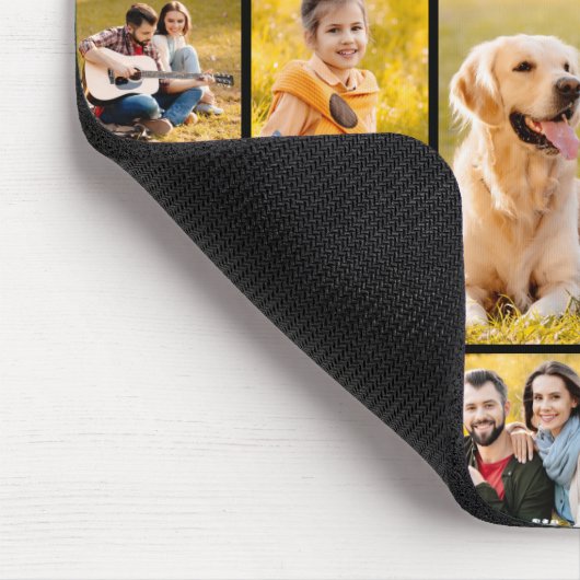 Modernes, einzigartiges 11-Foto Collage Monogramm Mousepad (Ecke)