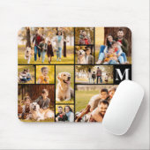 Modernes, einzigartiges 11-Foto Collage Monogramm Mousepad (Mit Mouse)