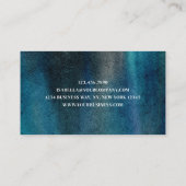 Modernes, einzigartiges Aquarell Blau Grün Minimal Visitenkarte (Rückseite)