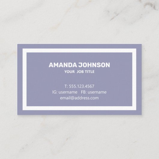 Modernes, einzigartiges Blau, grau und weiß Berufl Visitenkarte (Rückseite)