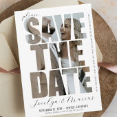 Modernes, einzigartiges Foto Einfache Hochzeit ret Save The Date