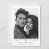 Modernes, einzigartiges Foto Hochzeit retten das D Save The Date (Vorderseite)
