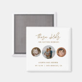 Modernes, einzigartiges Foto Hochzeit rettet das D Magnet (Vorderseite/Rückseite)