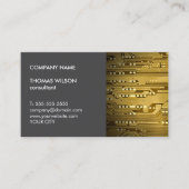 Modernes, einzigartiges Grey Golden Circuit Board  Visitenkarte (Vorderseite)