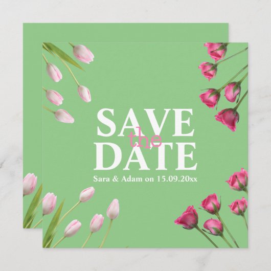 Modernes, einzigartiges Minimalistisches Save the Save The Date (Vorne/Hinten)