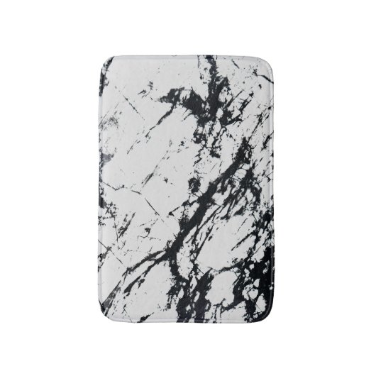 Modernes, einzigartiges Muster aus weißem, schwarz Badematte (Vorderseite Vertikal)