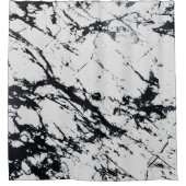 Modernes, einzigartiges Muster aus weißem, schwarz Duschvorhang (Vorderseite)