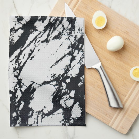 Modernes, einzigartiges Muster aus weißem, schwarz Geschirrtuch (Viertel Falte)