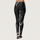Modernes, einzigartiges Muster aus weißem, schwarz Leggings (Rückseite)