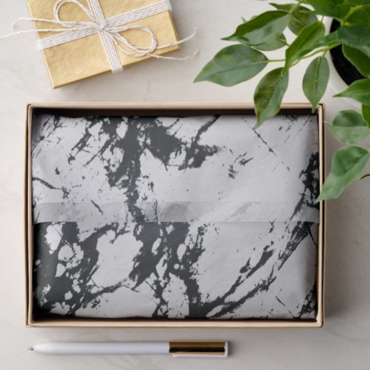 Modernes, einzigartiges Muster aus weißem, schwarz Seidenpapier (Geschenk)