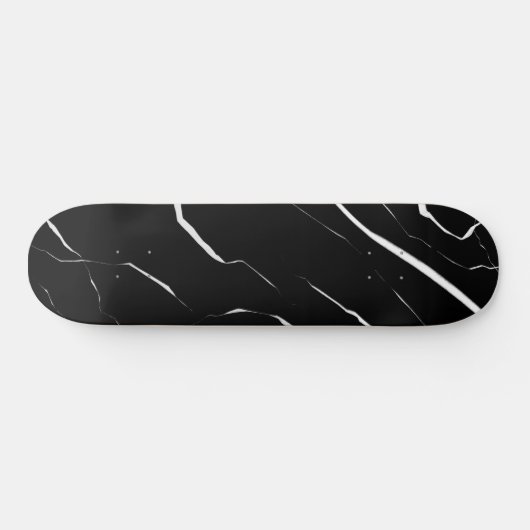 Modernes, einzigartiges Muster aus weißem, schwarz Skateboard (Horizontal)
