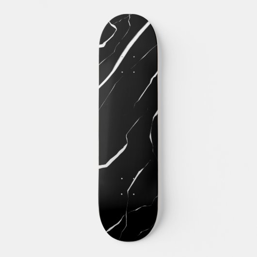 Modernes, einzigartiges Muster aus weißem, schwarz Skateboard (Vorderseite)