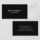 Modernes, einzigartiges Schwarz-weißes Schlicht Visitenkarte (Vorne/Hinten)