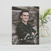 Modernes, einzigartiges SkriptOverlay Zwei-Foto-Ab Ankündigung (Stehend Vorderseite)