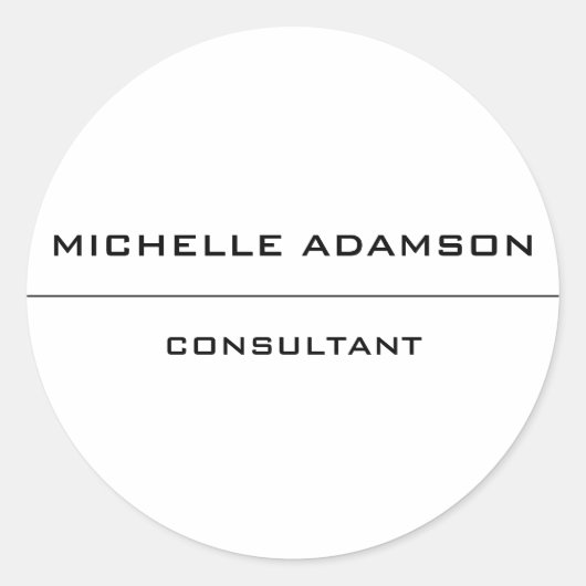 Modernes, einzigartiges Special Minimalistisch Runder Aufkleber (Vorderseite)