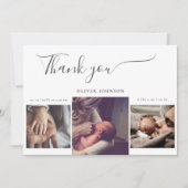 Modernes Eleagant Foto Collage Baby Vielen Dank Dankeskarte (Vorderseite)