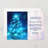 Modernes Electric Blue Christmas Tree Party laden Postkarte (Vorne/Hinten)