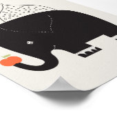 Modernes Elefant Kinderzimmer Poster - 11" x 8,5" (Ecke)