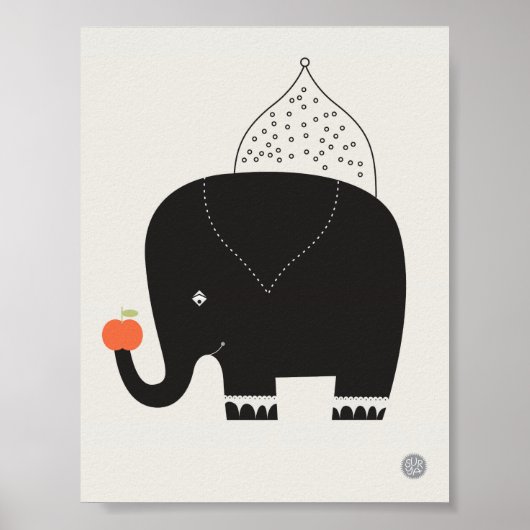 Modernes Elefant Kinderzimmer Poster - 11" x 8,5" (Vorne)