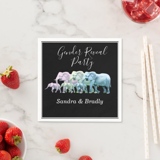 Modernes Elefantengeschlecht offenbart Party Einla Serviette (Beispiel)