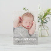 Modernes Elegance Baby Boy Foto Birth Ankündigung (Stehend Vorderseite)