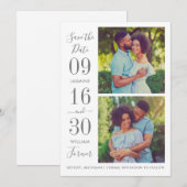 Modernes Elegance Charcoal Gray Wedding Foto Save The Date (Vorne/Hinten)