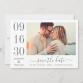 Modernes Elegance Charcoal Gray Wedding Foto Save The Date (Vorderseite)