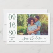 Modernes Elegance Emerald Green Wedding Foto Save The Date (Vorderseite)