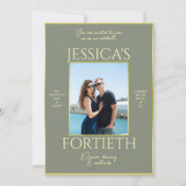 Modernes Elegance Foto 40. Geburtstag Einladung (Vorderseite)