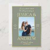 Modernes Elegance Foto Hochzeit Jahrestag Einladung (Vorderseite)