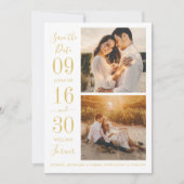 Modernes Elegance Gold Wedding Foto Save The Date (Vorderseite)