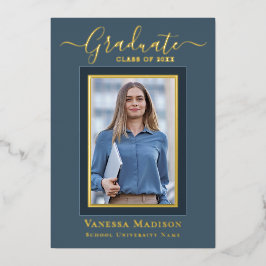 Modernes Elegant | 1 Foto Abschluss Ankündigung