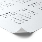 Modernes Elegant 2024 Kalender Schwarz-Weiß Poster (Ecke)