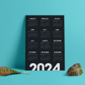Modernes Elegant 2024 Kalender Schwarz-Weiß Programm