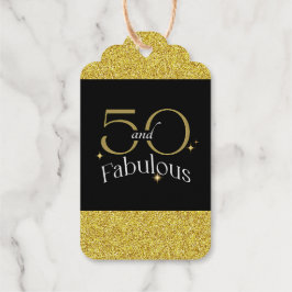 Modernes Elegant 50 und prächtiges Schwarz-weißes Geschenkanhänger