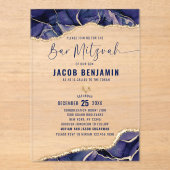 Modernes Elegant Bar Mitzvah Acryleinladungen (Vorderseite)