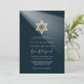 Modernes Elegant Bar Mitzvah Einladung (Stehend Vorderseite)